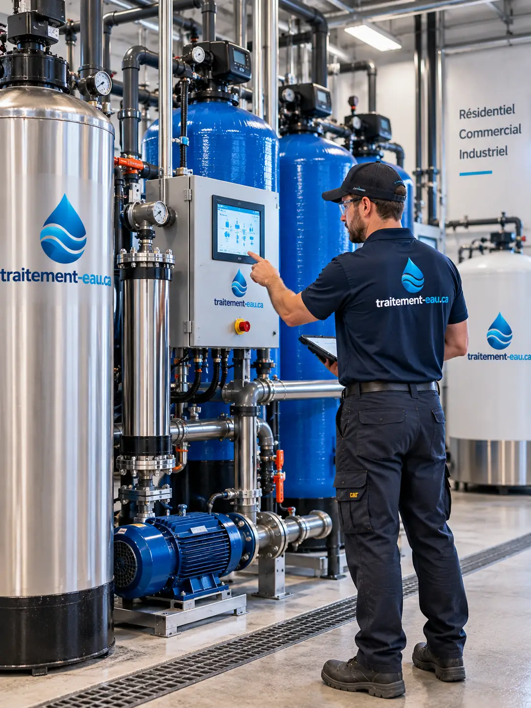 Installation industrielle de traitement d'eau